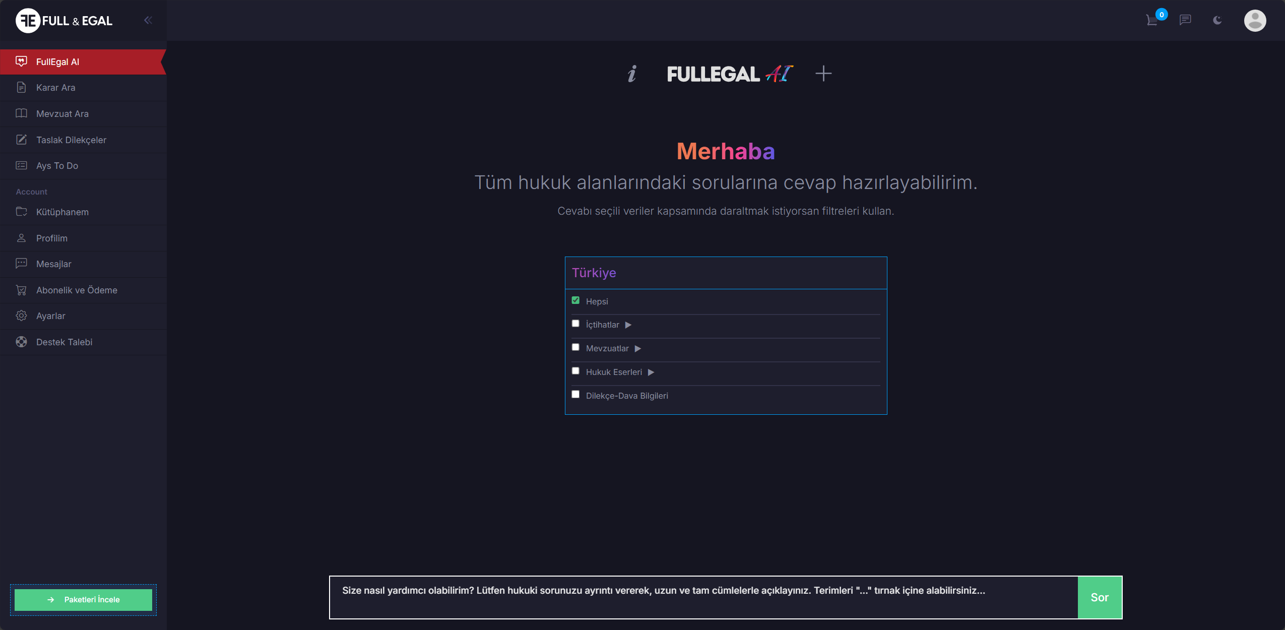 Fullegal AI; Hukukçu Yapay Zeka Fullegal AI; Hukukçu Yapay Zeka