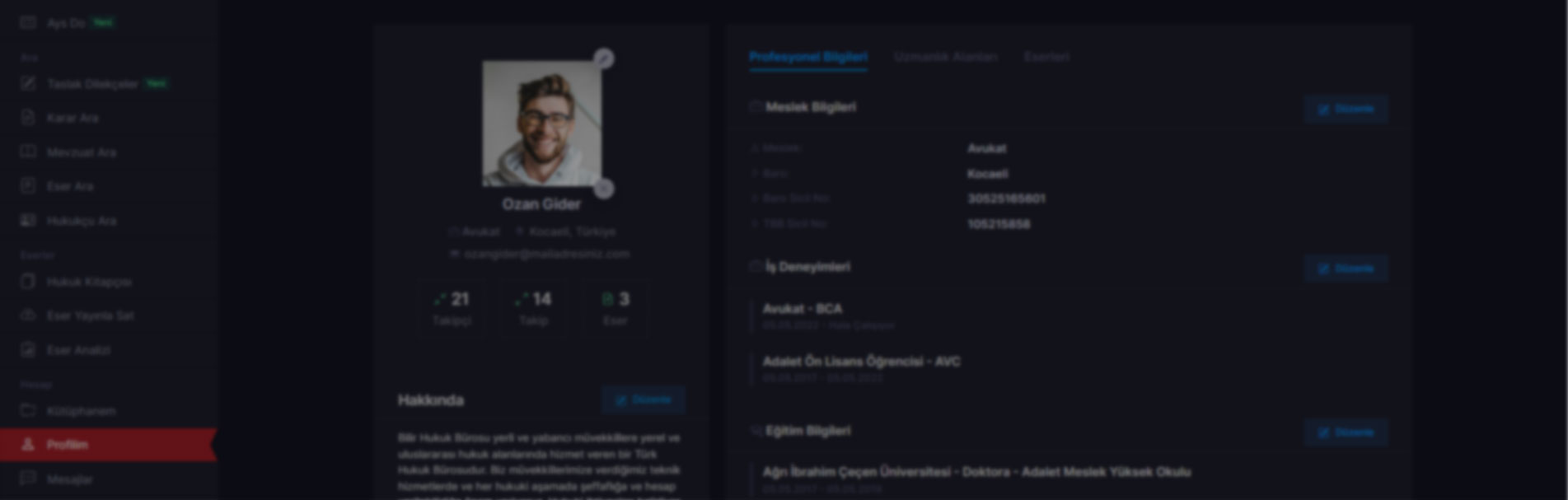 Hukukçu Profesyonel Profili